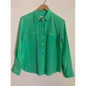 J.Crew Blythe Blouse in Silk Green
